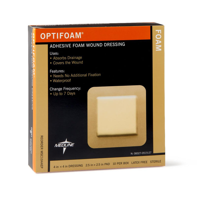 Optifoam Adhesive Foam Wound Dressings, 10/BX (MSC1044EPZ) Box of 10