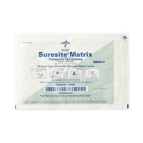 SureSite Matrix Transparent Film Dressing, 6" x 8", 1/EA  (MSC2206H) Each