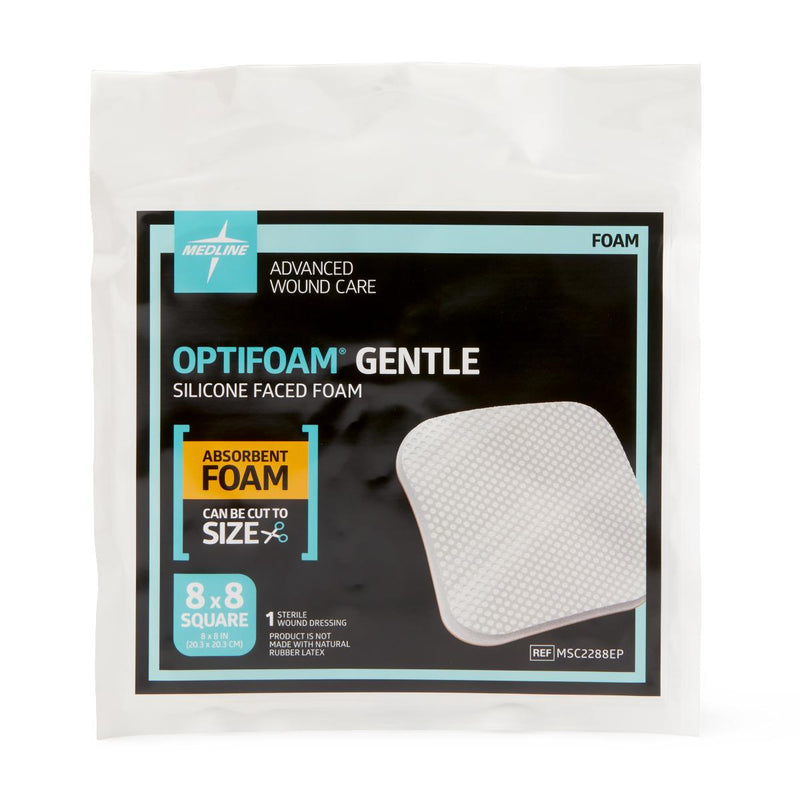 Optifoam Gentle Silicone-Faced Foam Dressing, 8" x 8", in Educational Packaging, 1/EA  (MSC2288EPH) Each