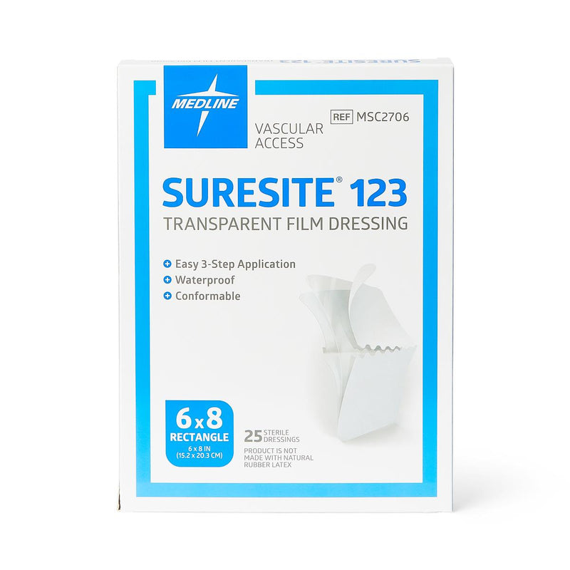 SureSite123 Transparent Dressing, 6" x 8", 25/BX (05166CS) Box of 25