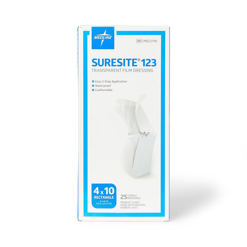 SureSite123 Transparent Dressing, 4" x 10", 25/BX  (MSC2710ZZ) Box of 25