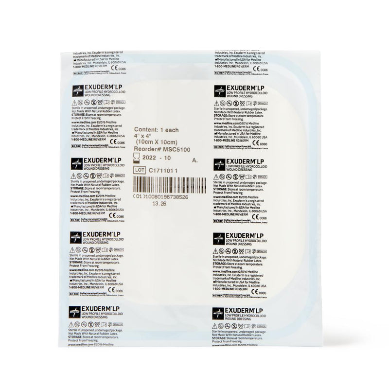 Exuderm LP Low-Profile Hydrocolloid Wound Dressings, 1/EA (MSC5100H) Each