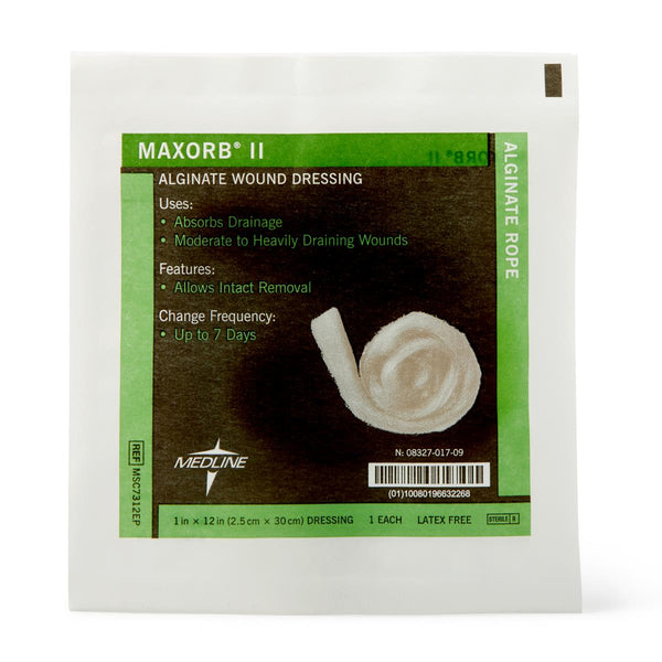 Maxorb II Alginate Dressings, 1" x 12" Rope, in Educational Packaging, 10/BX  (MSC7312EPZ) Box of 10