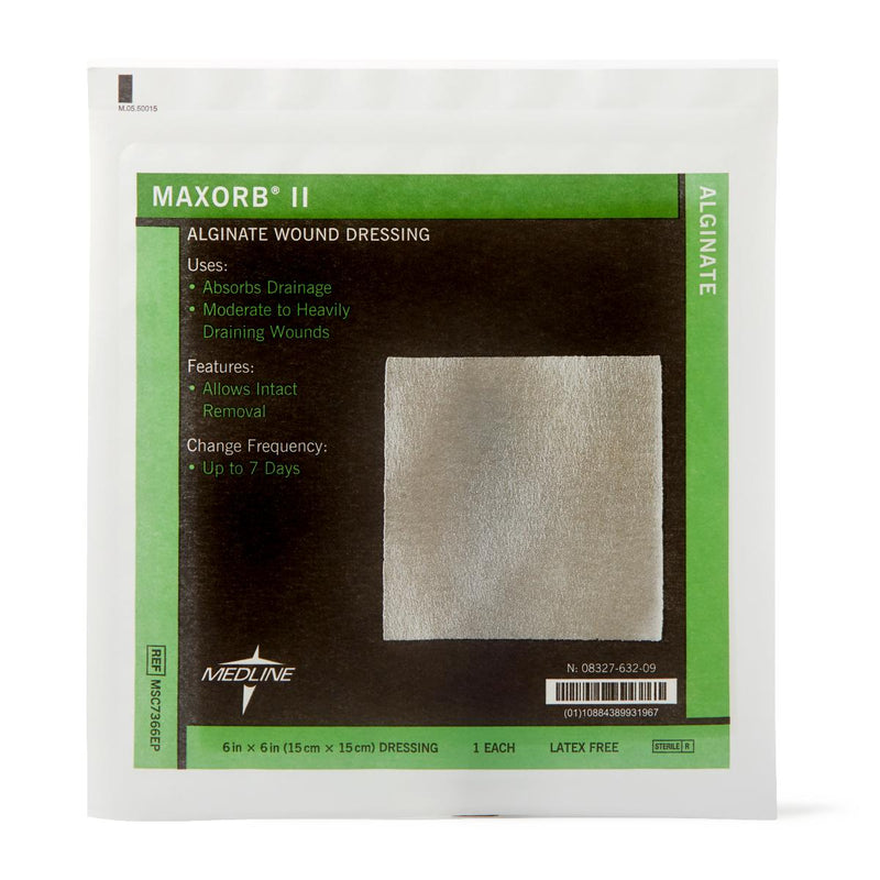 Maxorb II Alginate Dressings, 6" x 6", in Educational Packaging, 1/EA  (MSC7366EPH) Each