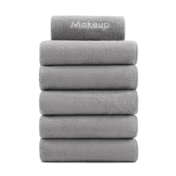Arkwright Home Bck2U Coral Fleece Makeup Towel 11x17 Grey (6/Pack) (P-MU-FTGRY) 6/PK