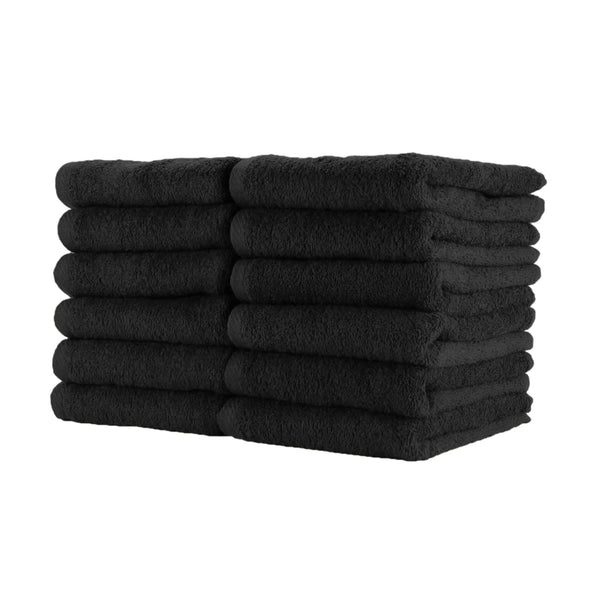 Arkwright Home Cotton Jr. Salon Towel 16x27 Black (12/Pack) (P-BBJ162725BLK) 12/PK