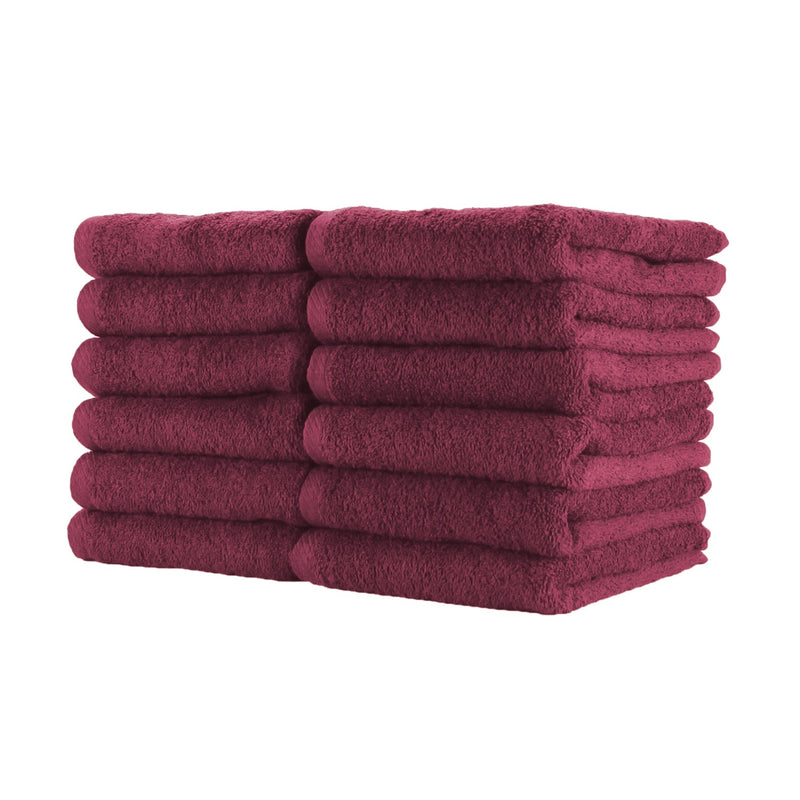 Arkwright Home Cotton Jr. Salon Towel 16x27 Burgundy (12/Pack) (P-BBJ162725BUR) 12/PK
