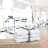 Hospeco® Power Gym Hand Towel 16x27 Gray Stripe, 120/Case (HOSPWR-1627-3GYCS-CS) Case of 120