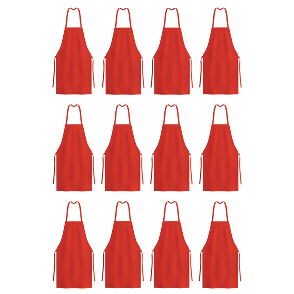 Arkwright Home Mariposa Bib Apron 33x30 Red (12/Pack) (P-APRN-R-SPUN) 12/PK