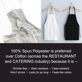Hospeco® Mariposa Bib Apron 33x30 Black, Case of 48 (HOSAPRN-B-SPUN-CS) Case of 48