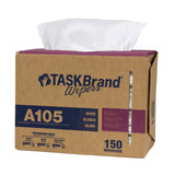 TASKBrand® A105 Spunlace Wipers, White, 9"x16.75", Medium Duty, Interfold, 150/Box, 6 bxs/Case (HOSN-A105IDW) Case of 900