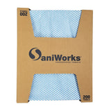 Hospeco® Saniworks® Choice Counter Towels, Poly/Rayon, Blue/White, 13x20, 1/4 Fold, Case of 200 (HOSN-F110QCB) Case of 200