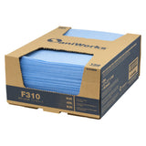 Hospeco® Saniworks® Deluxe Towels, Poly/Rayon, Blue, 13x21, 1/4 Fold, Case of 150 (HOSN-F310QCBA) Case of 150