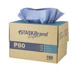 TASKBrand® P80 Premium Series Wipers, Hydrospun, Blue, 11"x16.75", Premium Duty, Interfold, 160/Case (HOSN-P080ITB) 1 Roll