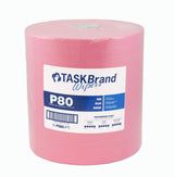 TASKBrand® P80 Premium Series Wipers, Hydrospun, Red, 12"x12", Premium Duty, Jumbo Roll, 475/Roll, 1 rl/Case (HOSN-P080JPR) 1 Roll