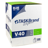 TASKBrand® V40 Value Series Wipers, DRC, Blue, 10"x11.5", Heavy Duty, Centerpull GrabBox®, 200/Roll, 1 rl/Case (HOSN-V040CGB) 1 Roll