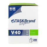 TASKBrand® V40 Value Series Wipers, DRC, Blue, 10"x11.5", Heavy Duty, Centerpull GrabBox®, 200/Roll, 1 rl/Case (HOSN-V040CGB) 1 Roll