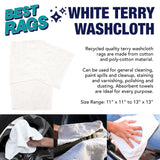 Hospeco® W11 Washcloth Size Terry Wipers White, 5lb Bag, Case of 8 Bags (HOSN-W11-5BG-CS) Case of 8 Bags