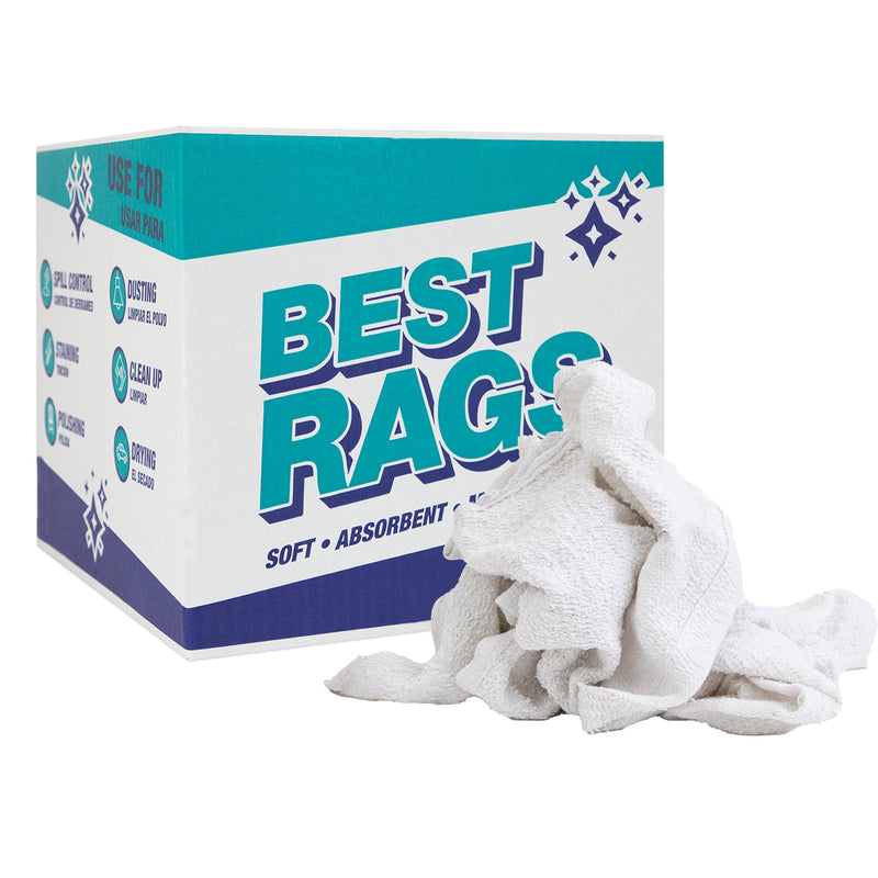 Arkwright Home W68 Shop Towel Terry Wipers White 10lb Box (N-W68-10) 1/BX