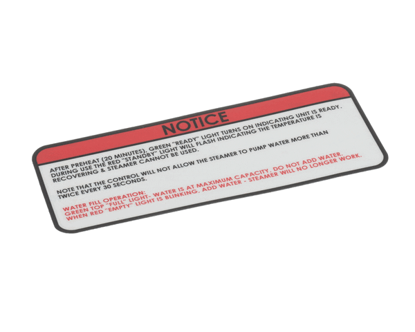 Nemco 48389 Label, Notice, 6625 (NEM48389) Each