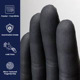 Art Noir® Nitrile Powder Free 4 mil Exam Gloves, Black, XS, Case of 1000 (HOSNGL220) Case of 1000