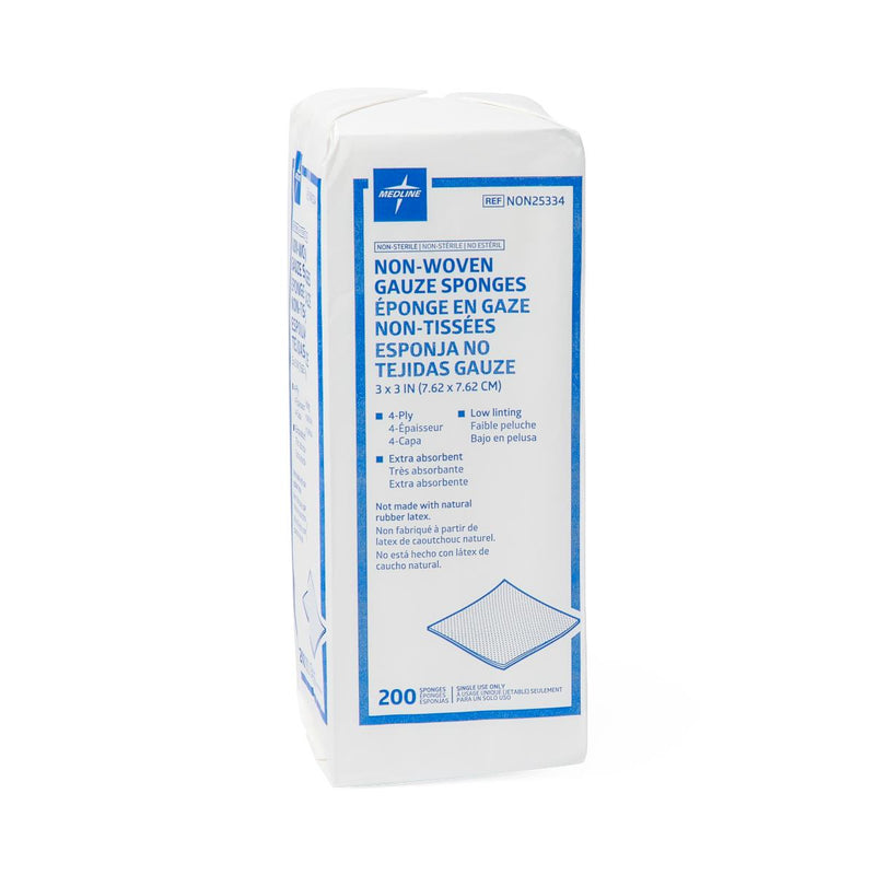 Gauze Nonsterile Nonwoven 4-Ply Sponges, 3" x 3", 200/BG  (NON25334Z) Bag of 200