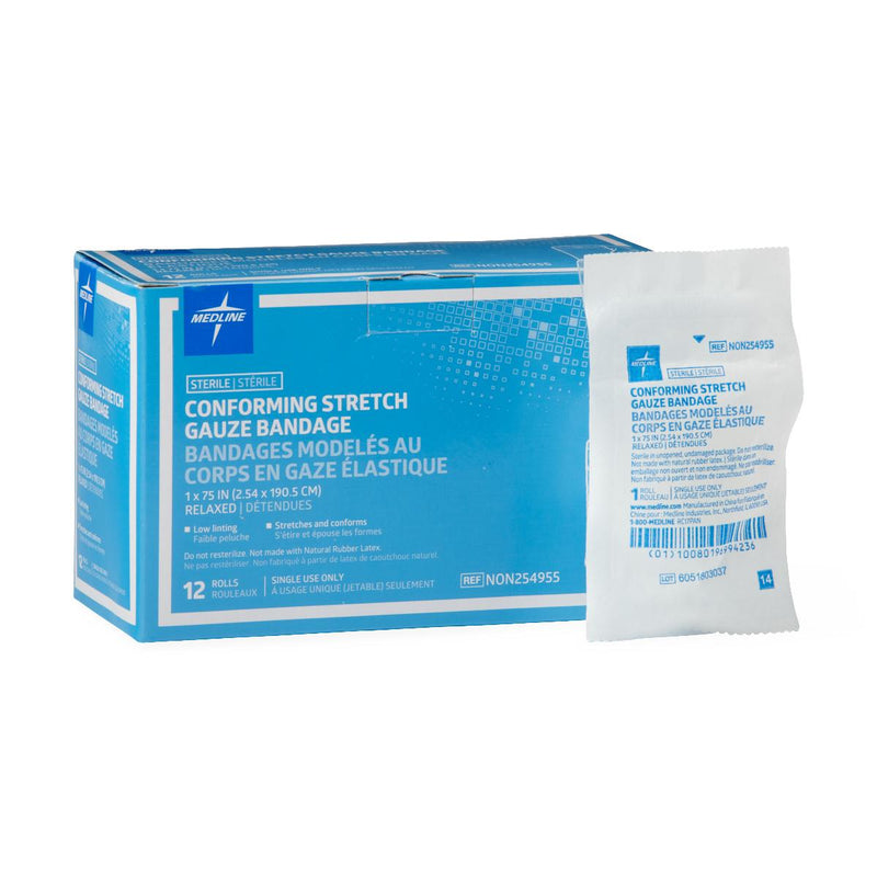 Sterile Conforming Gauze Bandage, 1" x 75", 1/EA  (NON254955H) Each