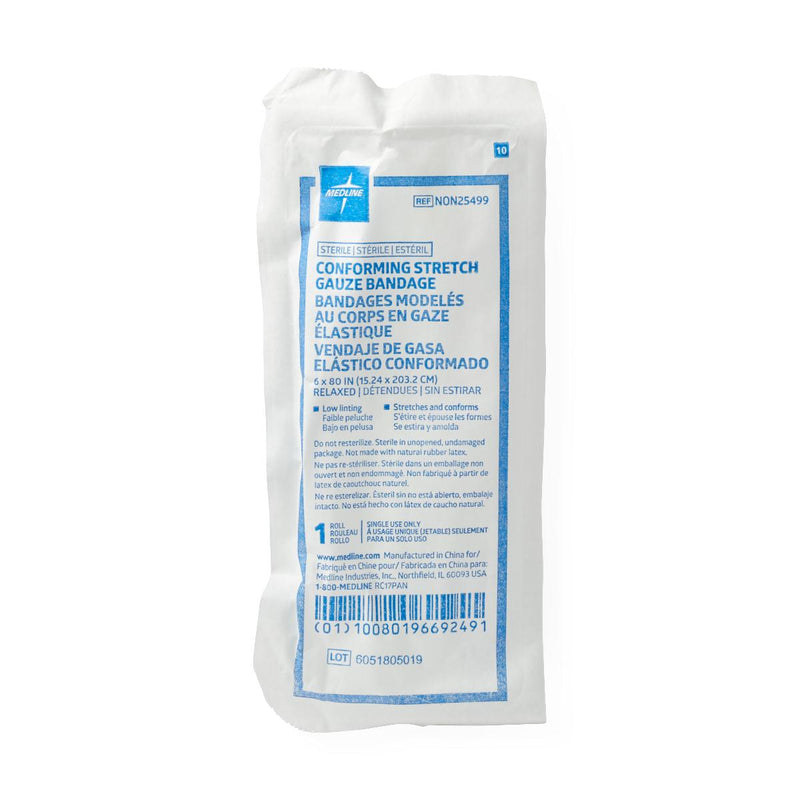 Sterile Conforming Gauze Bandage, 6" x 80", 1/EA  (NON25499HH) Each