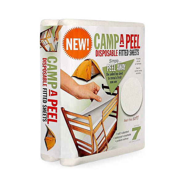 Camp-A-Peel Bed Sheet, 7 Layers, White, Bunks/Cots/Air Mattress, 1 EA (NONPA120H) Each