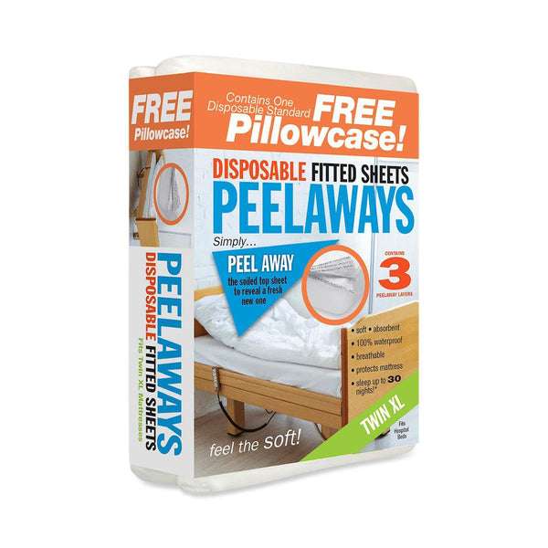 PeelAways Bed Sheet, 3 Layers, with Pillow Case, Twin XL, 1 EA (NONPA123H) Each