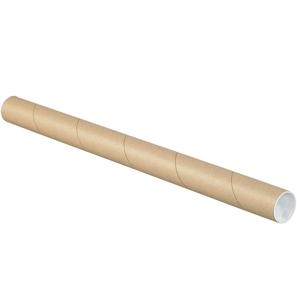 1 1/2 x 12" Kraft Tubes with Caps, Case Of 50 Case Of 50