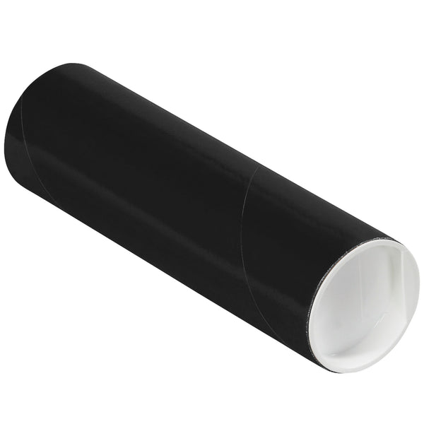 2 x 6" Black Tubes with Caps, Case Of 50 Case Of 50