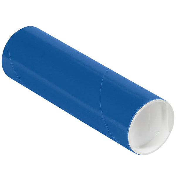 2 x 6" Blue Tubes with Caps, Case Of 50 Case Of 50