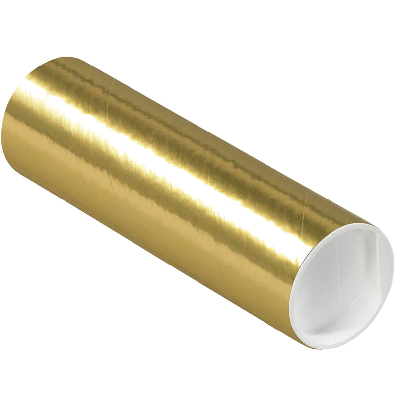 2 x 6" Gold Tubes with Caps, Case Of 50 Case Of 50