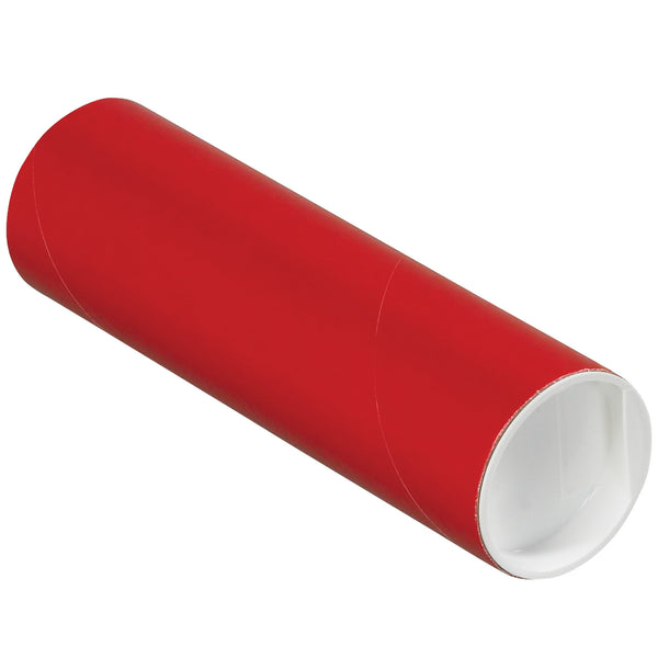 2 x 6" Red Tubes with Caps, Case Of 50 Case Of 50