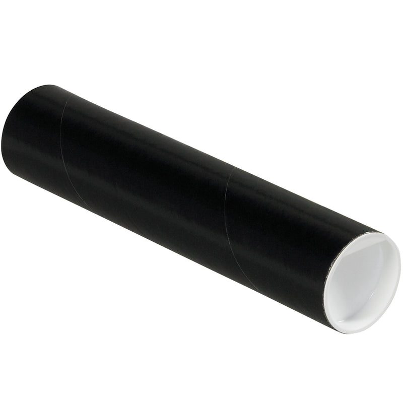 2 x 9" Black Tubes with Caps, Case Of 50 Case Of 50