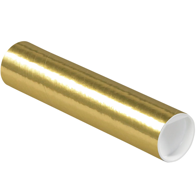 2 x 9" Gold Tubes with Caps (P2009GO) Case Of 50