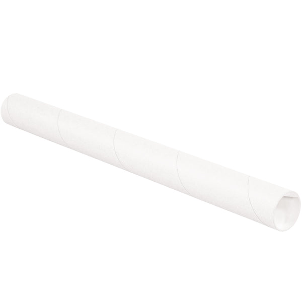 2 x 9" White Tubes with Caps (P2009W) Case Of 50