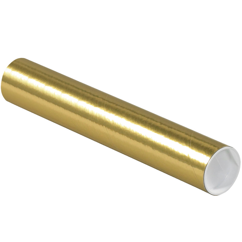 2 x 12" Gold Tubes with Caps (P2012GO) Case Of 50