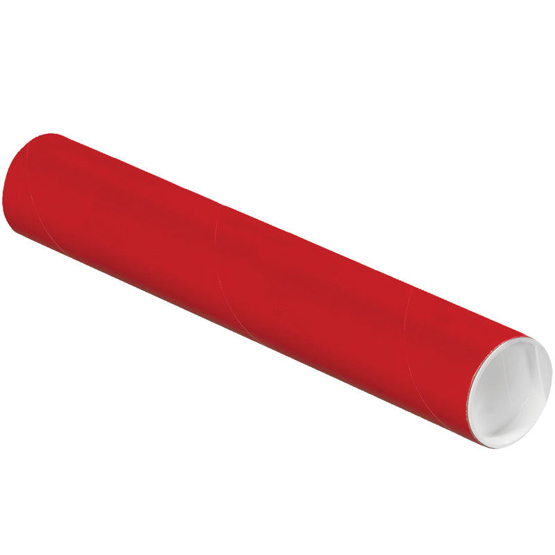 2 x 12" Red Tubes with Caps (P2012R) Case Of 50