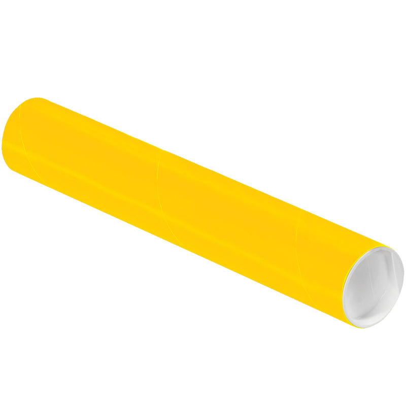 2 x 12" Yellow Tubes with Caps (P2012Y) Case Of 50