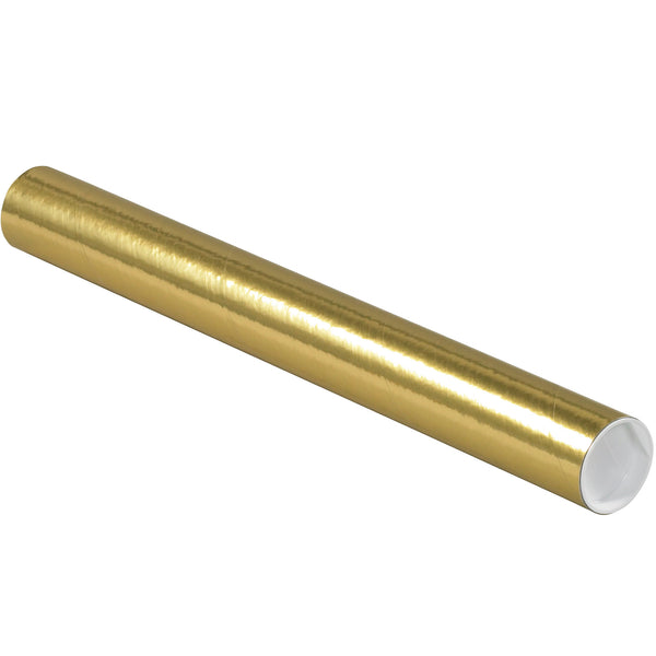 2 x 18" Gold Tubes with Caps, Case Of 50 Case Of 50