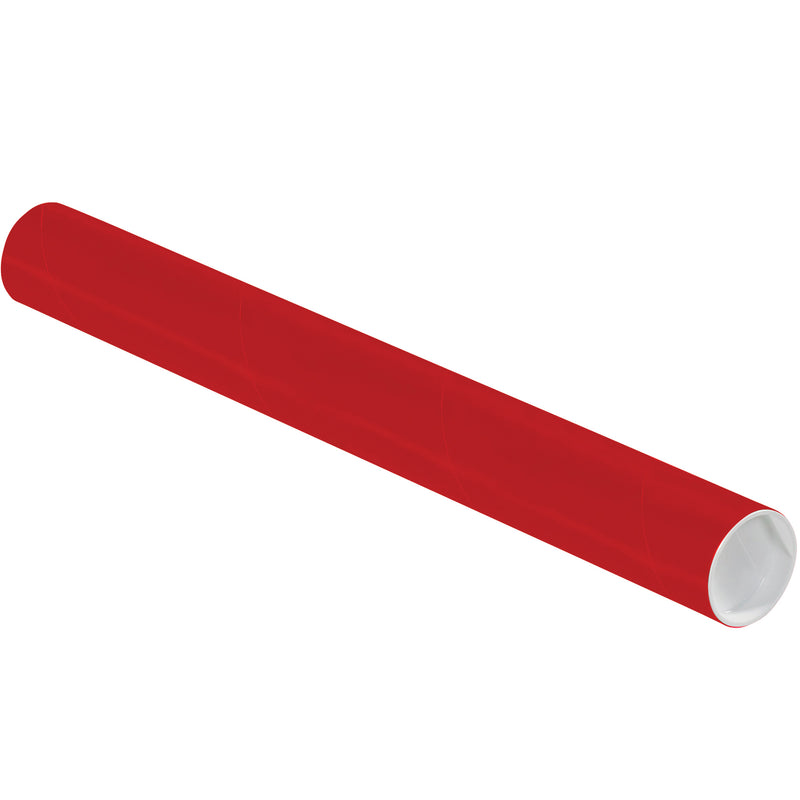 2 x 18" Red Tubes with Caps (P2018R) Case Of 50
