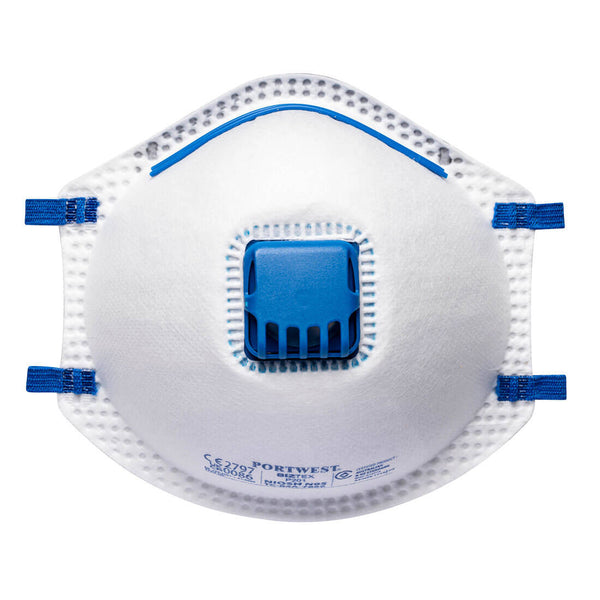 Portwest® N95 Valved Cup Respirator, White, Size  (P201WHR) Pack of 10