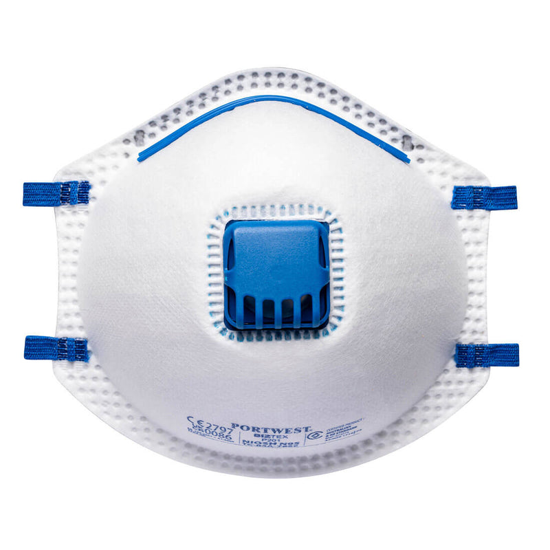 Portwest® N95 Valved Cup Respirator, White, Size  (P201WHR) Pack of 10