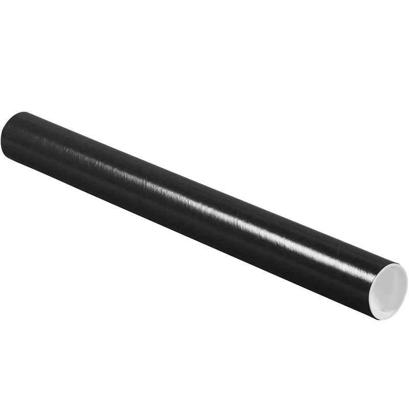 2 x 20" Black Tubes with Caps (P2020BL) Case Of 50