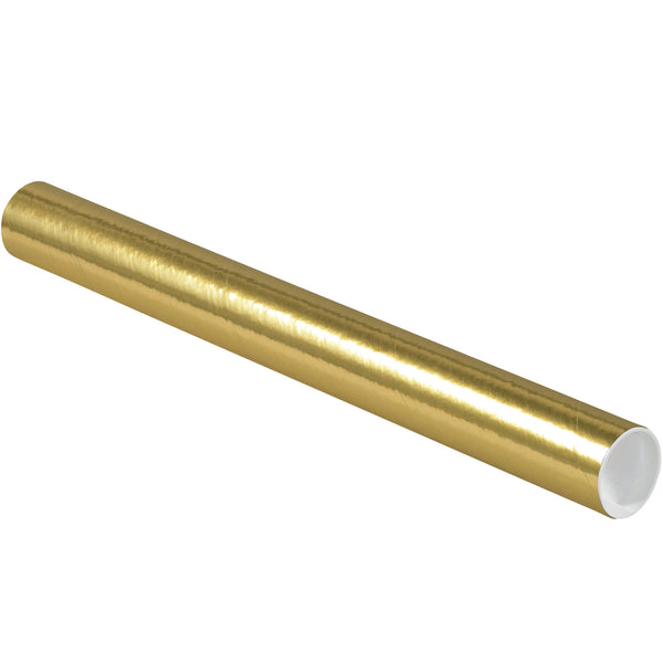 2 x 20" Gold Tubes with Caps, Case Of 50 Case Of 50