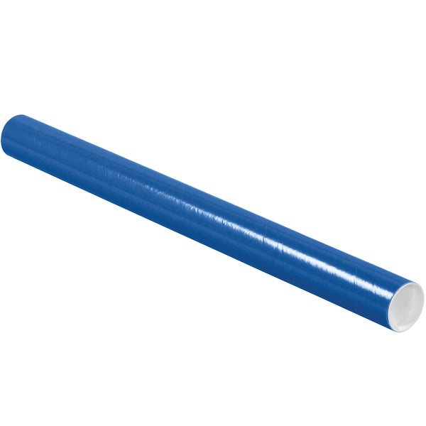 2 x 24" Blue Tubes with Caps, Case Of 50 Case Of 50