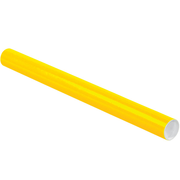 2 x 24" Yellow Tubes with Caps, Case Of 50 Case Of 50