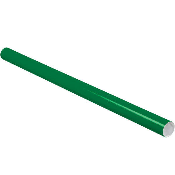2 x 36" Green Tubes with Caps (P2036G) Case Of 50